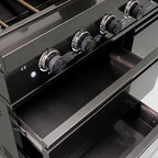 65" 4-Burner 72,000 BTU Black Outdoor Kitchen Island Grill Marble Countertops Wine Cooler