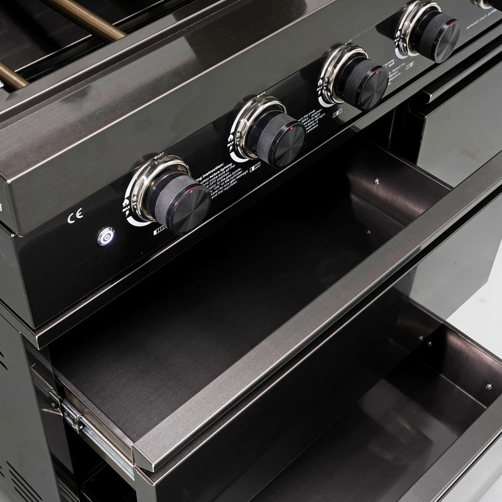 104" 4-Burner 72,000 BTU Black Outdoor Kitchen Bar Barbecue Island Grill + Wine Cooler + Sink