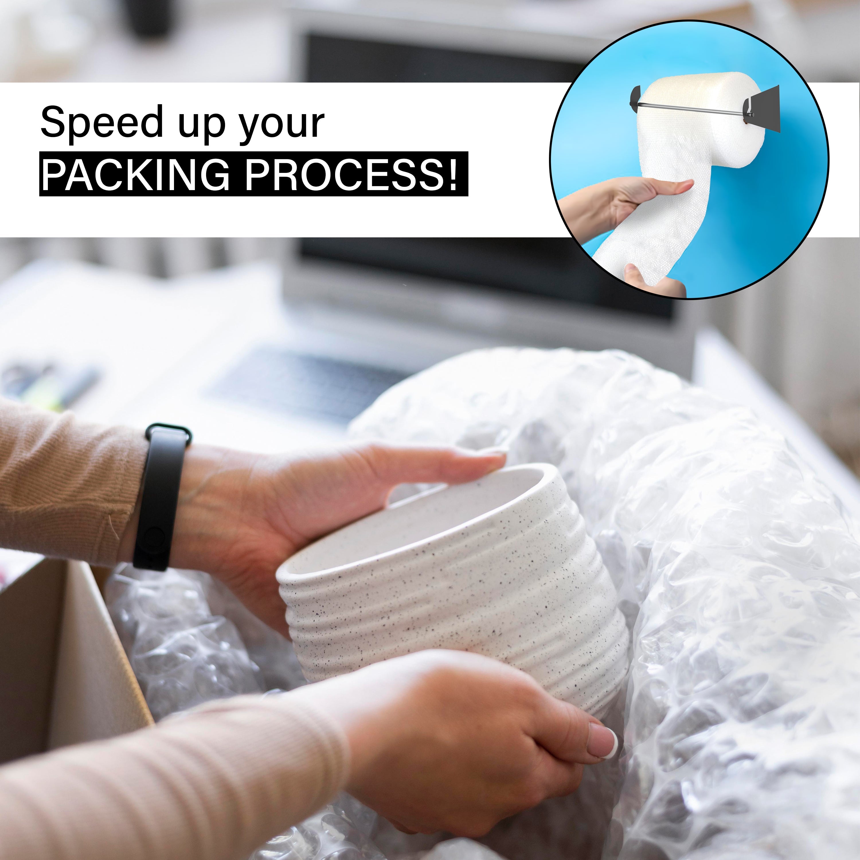 Bubble Wrap Roll Wall Ceiling Mount Dispenser Paper Packing Shipping Equipment USA