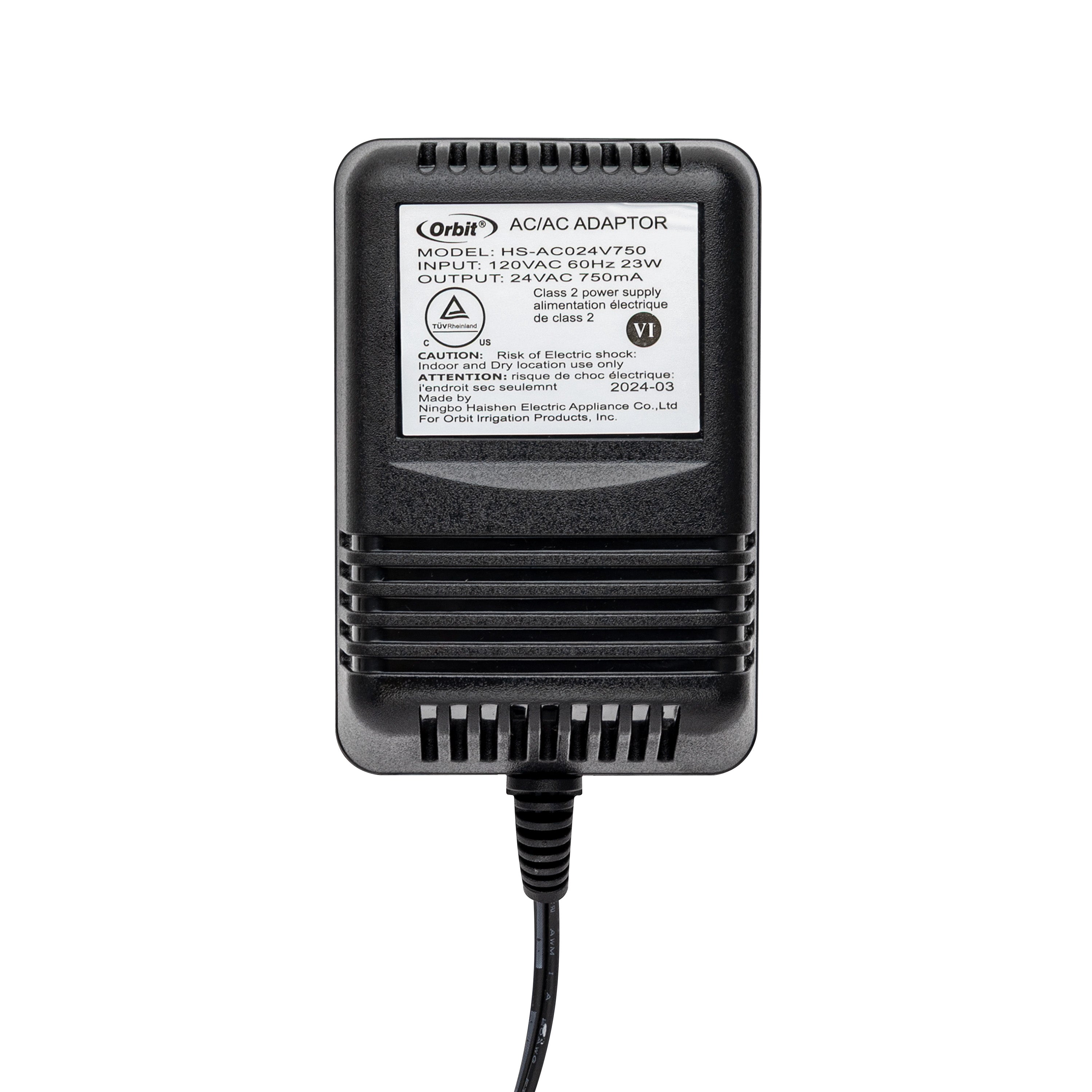 24V 750mA Transformer for Indoor Sprinkler Controllers 57040
