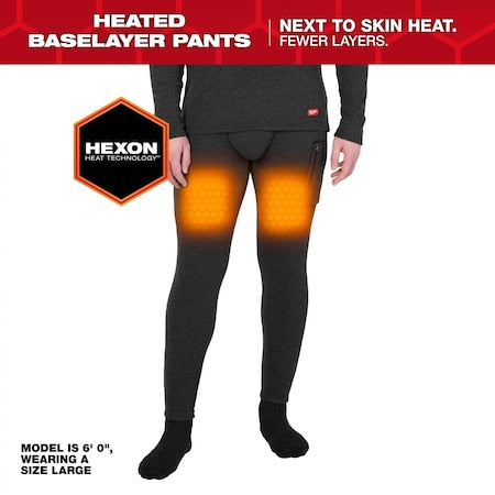 Heated Baselayer Pants,Black/Gray,S