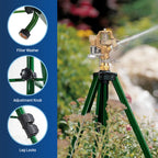 1/2 Inch Brass Impact Sprinkler on Tripod Base 58308