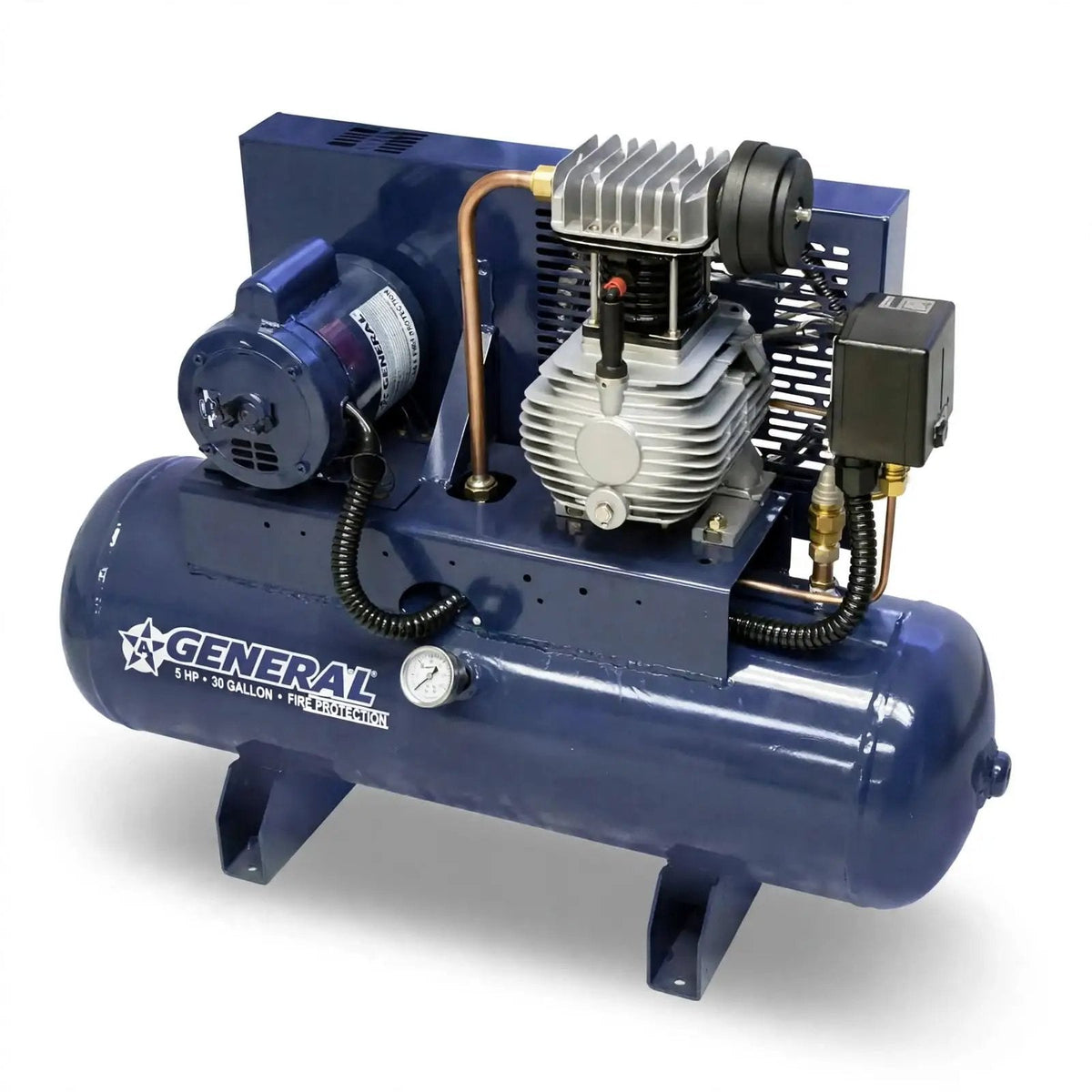 5 HP 30 Gallon Three Phase Air Compressor for Safety
