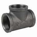 Tee Black Coated Malleable Iron Pipe Fitting, 3/4" Pipe, Female BSPT, Malleable Iron, Class 150