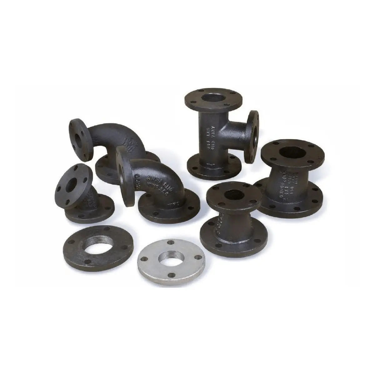 6" X 3" Cast Iron Flanged Reducing Elbow Black