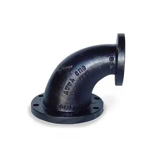 6" X 5" Black Cast Iron Flanged Reducer Elbow 90 Degree