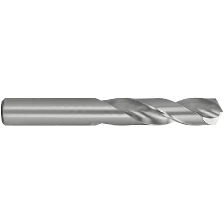 Screw Machine Drill Bit, 9/64 in Size, 135  Degrees Point Angle, High Speed Steel, Bright Finish