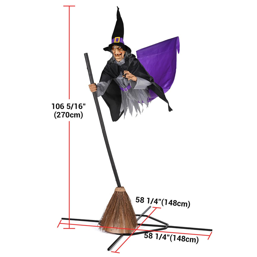 Yescom 9ft Halloween Yard Decoration Flying Witch Animatronic