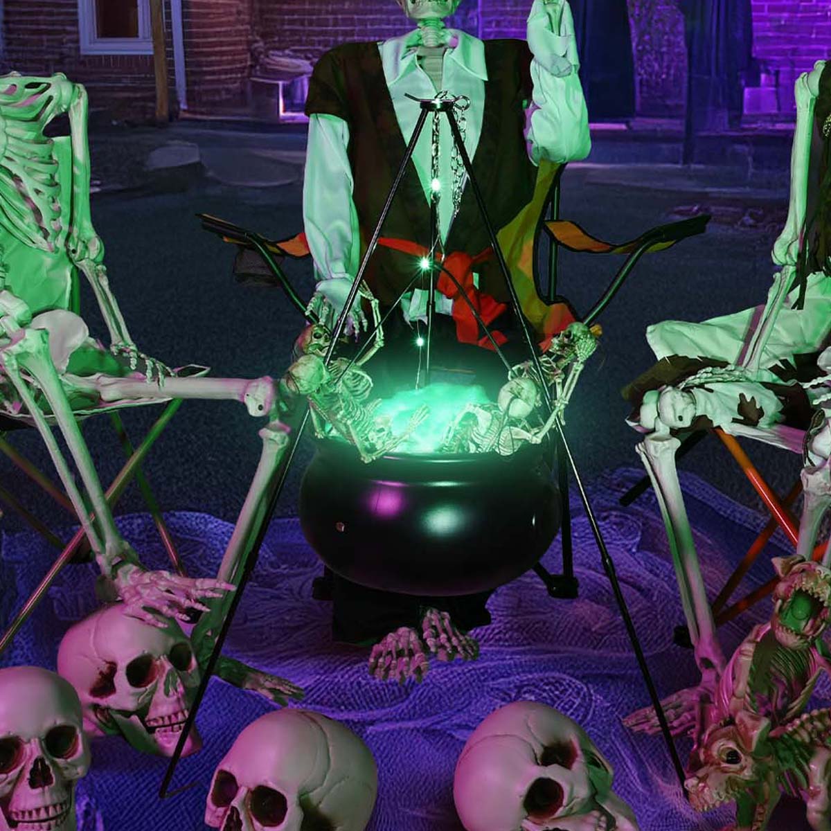 Yescom Halloween Witch Cauldron on a 31" Tripod with Lights