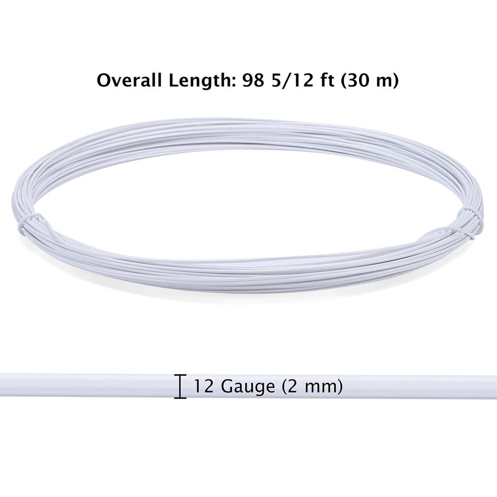 Yescom 2mm Craft Wire 12 Gauge 100ft in Black,White,Green Options