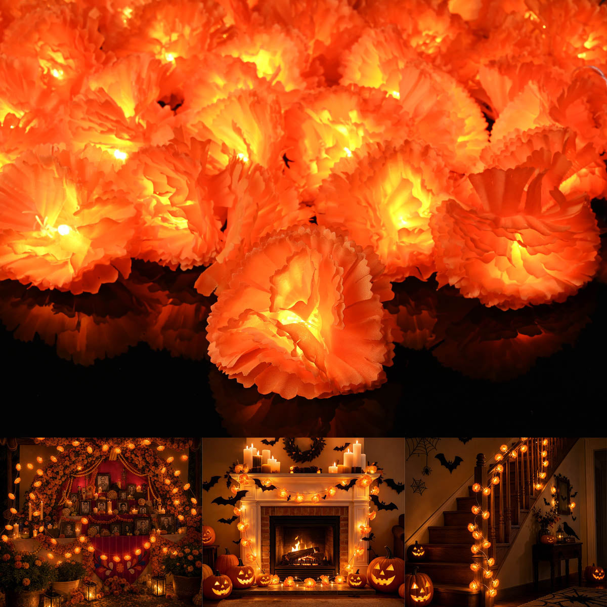 Yescom 10FT Marigold String Lights Garland Halloween Decoration, 2ct.