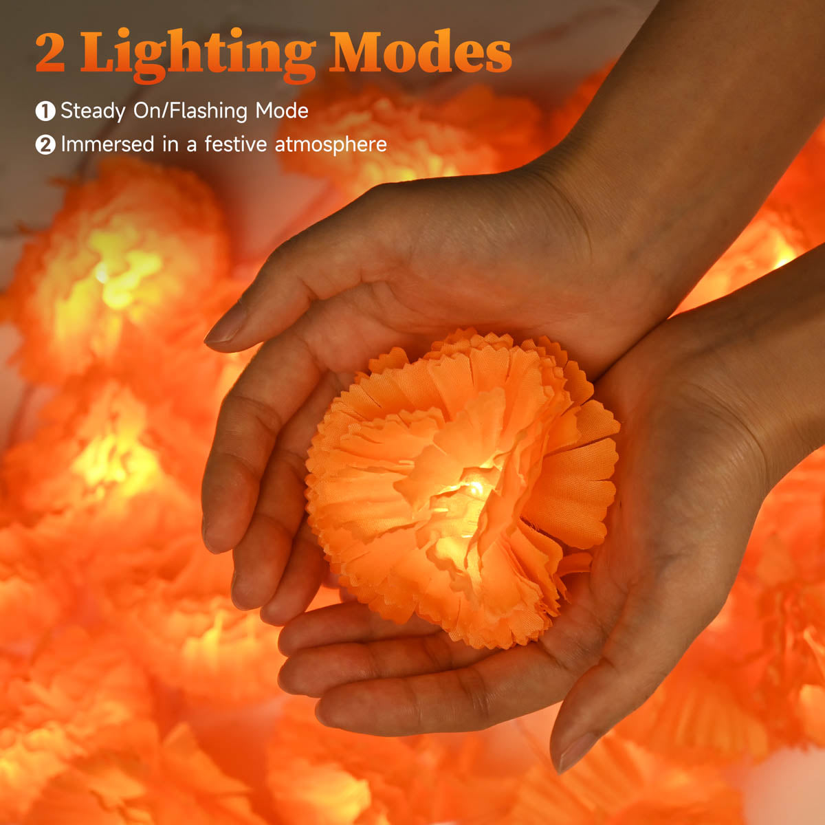 Yescom 20FT Marigold String Lights Garland Halloween Decoration, 2ct.