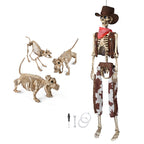 Yescom 5.6Ft Halloween Skeleton Set - Cowboy & Dog