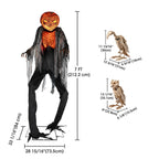 Yescom 7Ft Scary Animated Pumpkin Ghost & Vulture, Owl Skeletons