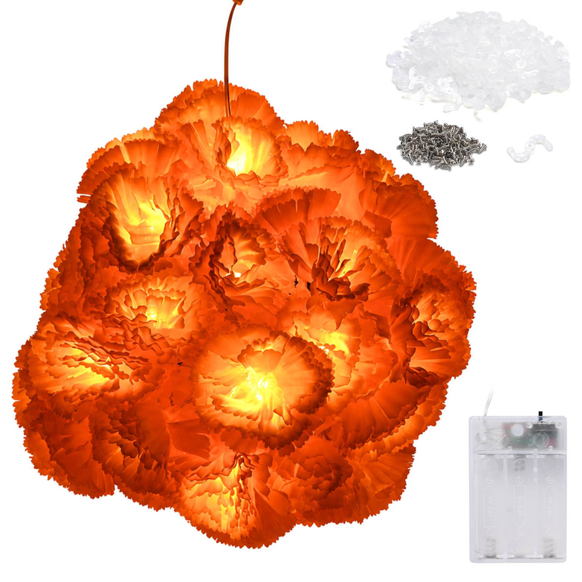 Yescom 2-Pack Marigold String Lights with S-Hooks, Battery Operated