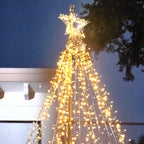 Yescom Outdoor 20ft Flagpole with Christmas Tree Light Warm White