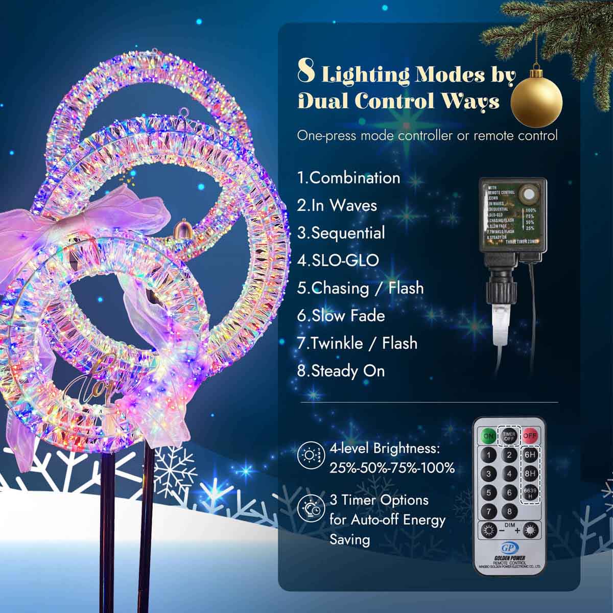 Yescom 3-Set Outdoor Prelit Christmas Wreaths Frontgate Windows