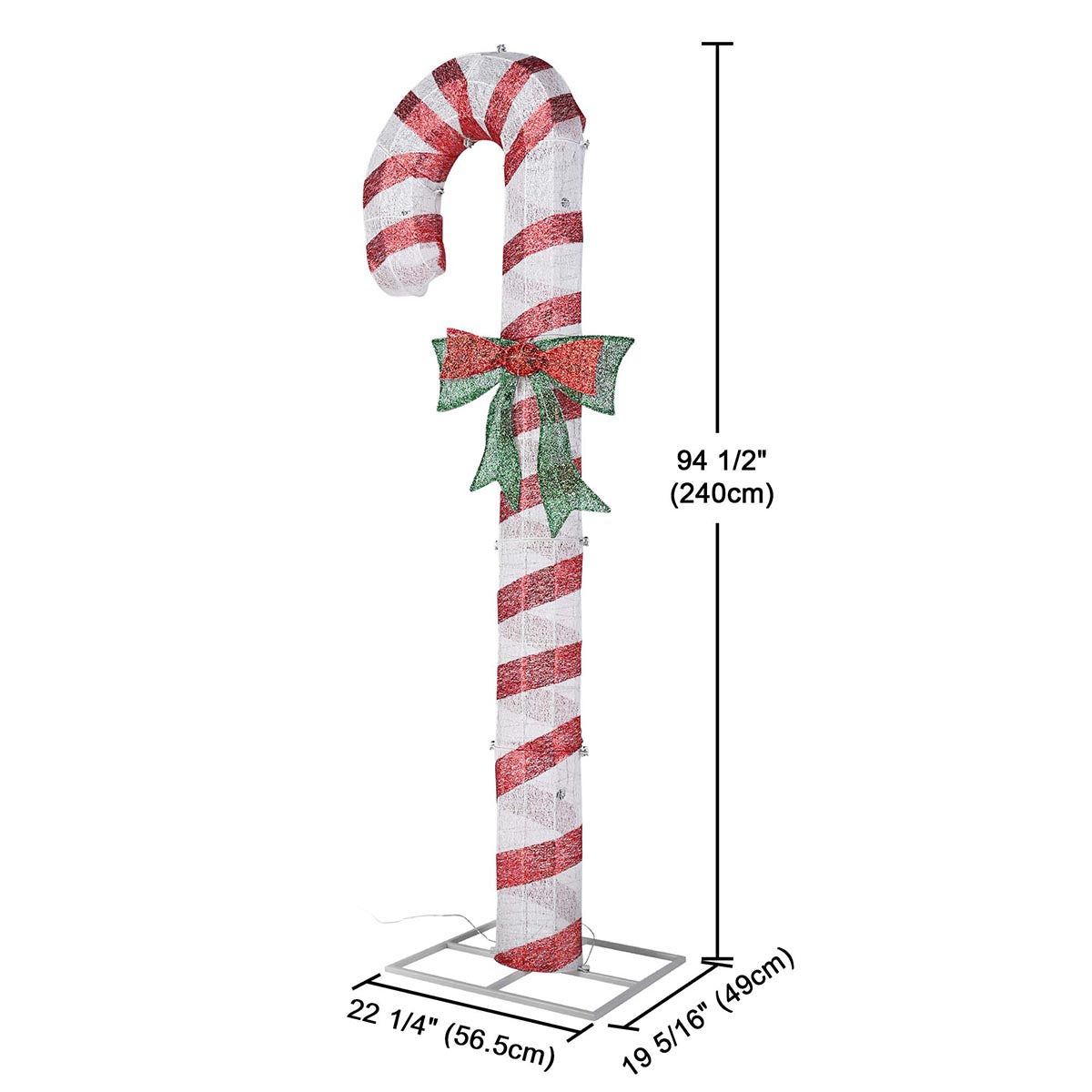 Yescom 8ft LED Large Candy Canes Lawn Outdoor Decorations