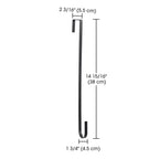 Yescom 15in. Wreath Hanger Hook fits Doors up to 2 3/16in Thick