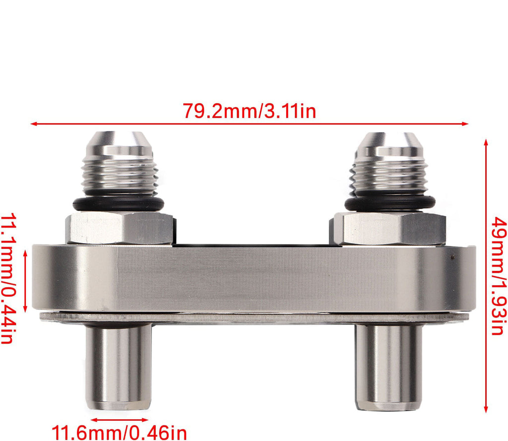 Transmission Cooler Line Adapter Plate with Gasket and 6AN Fittings Compatible with 6L80E 6L90E 8L90E Oil Seal Line Connector for Braided Hose Set