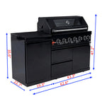 63" 6-Burner 85,000 BTU Black Outdoor Kitchen Island Grill + Marble Countertops