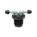 1/2" MPT x 1/4" Barb 2-Port Full Flow Drip Manifold 67035