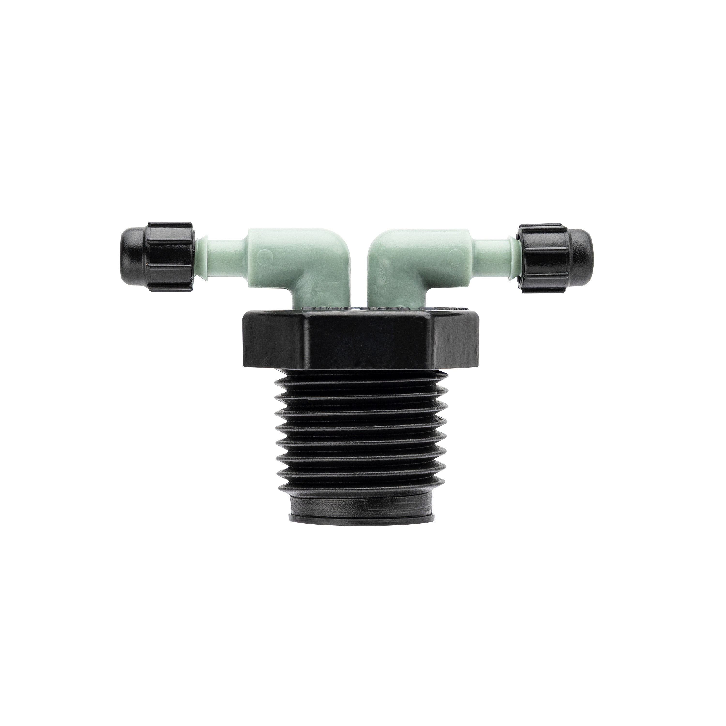 1/2" MPT x 1/4" Barb 2-Port Full Flow Drip Manifold 67035