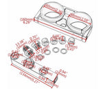 Billet Twin Dual Bosch 044 380lph AEM Fuel Pump Outlet Manifold Mounting Bracket
