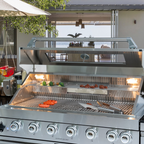 101" 6-Burner 85,000 BTU Outdoor Kitchen Island Grill with Storage Cabinets & Drawers