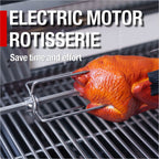 NG 95" 6-Burner 85000 BTU Black Outdoor Kitchen Island Grill Rotisserie kit Granite Countertops
