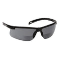 Ever-Lite(R) Reader Safety Glasses, Black Wraparound Frame, 2.5 Diopter, Gray Lens, Universal