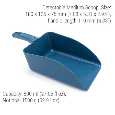 Metal Detectable Scoop,7.08 In L,Blue,Pk5