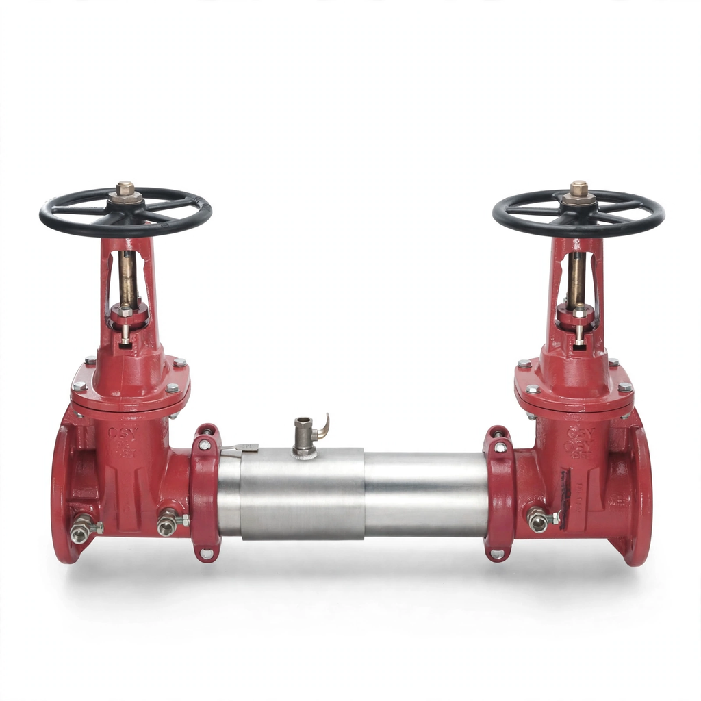 6" Double Check Assembly Backflow Preventer Valve with Grooved Butterfly Valve