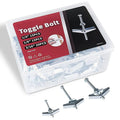 Heavy Duty Toggle Bolts and Wing Nut Kit 50 Sets- 1/8'', 3/16'', 1/4'' Drywall Anchors & Screws Assortment with Nuts & Washers for Wall Mounting & Hanging