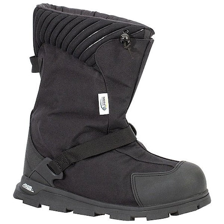 Overshoes, Plain Toe, 11 in Height, Cleated Sole, Black, 3XL