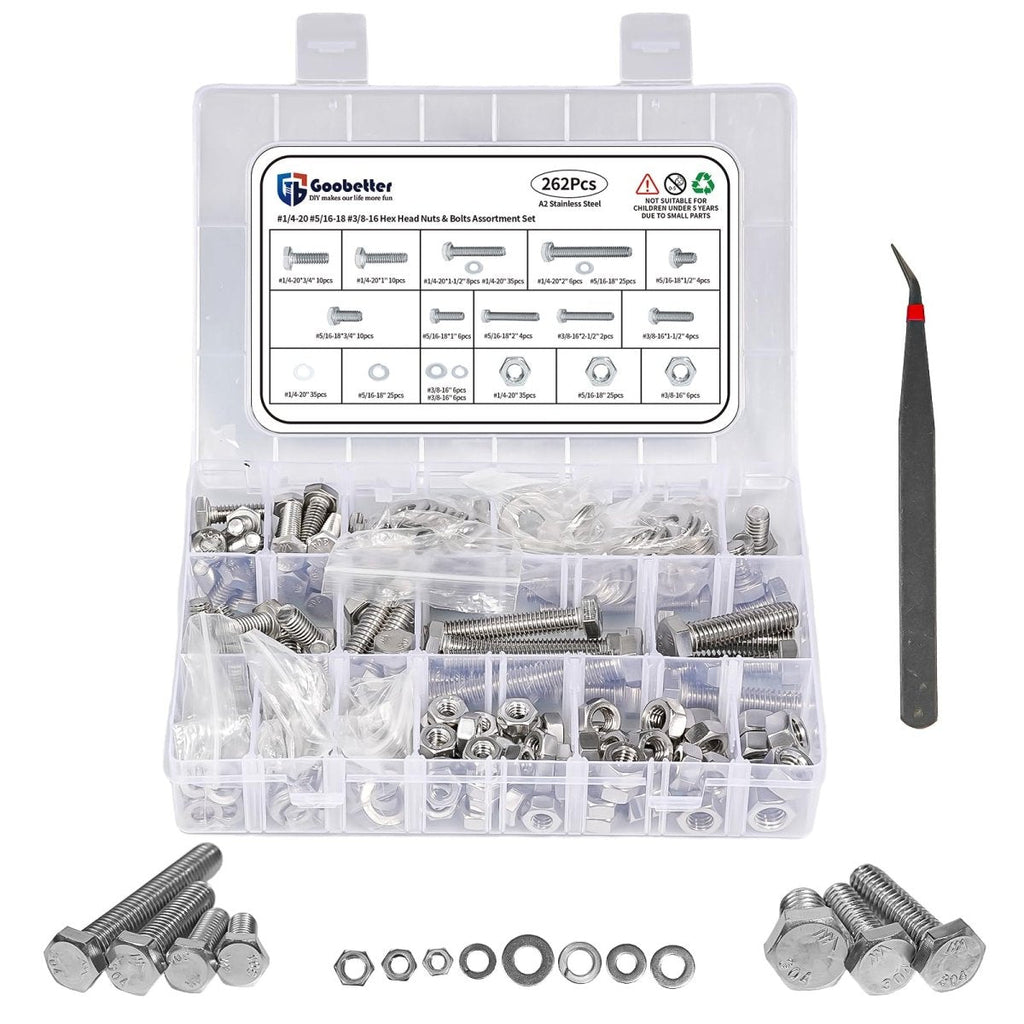 M6/M8/M10 Flange Bolt Kit (549PCS) | 8.8 Alloy Steel | Hex Bolts, Nuts & Washers