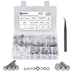 M6/M8/M10 Flange Bolt Kit (549PCS) | 8.8 Alloy Steel | Hex Bolts, Nuts & Washers