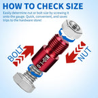 Nut and Bolt Thread Checker Standard and Metric, 44 Male/Female Bolt Size Finder Thread Gauge (23 Standard & 21 Metric), for Bolt and Nut Size Chart in Narrow Areas
