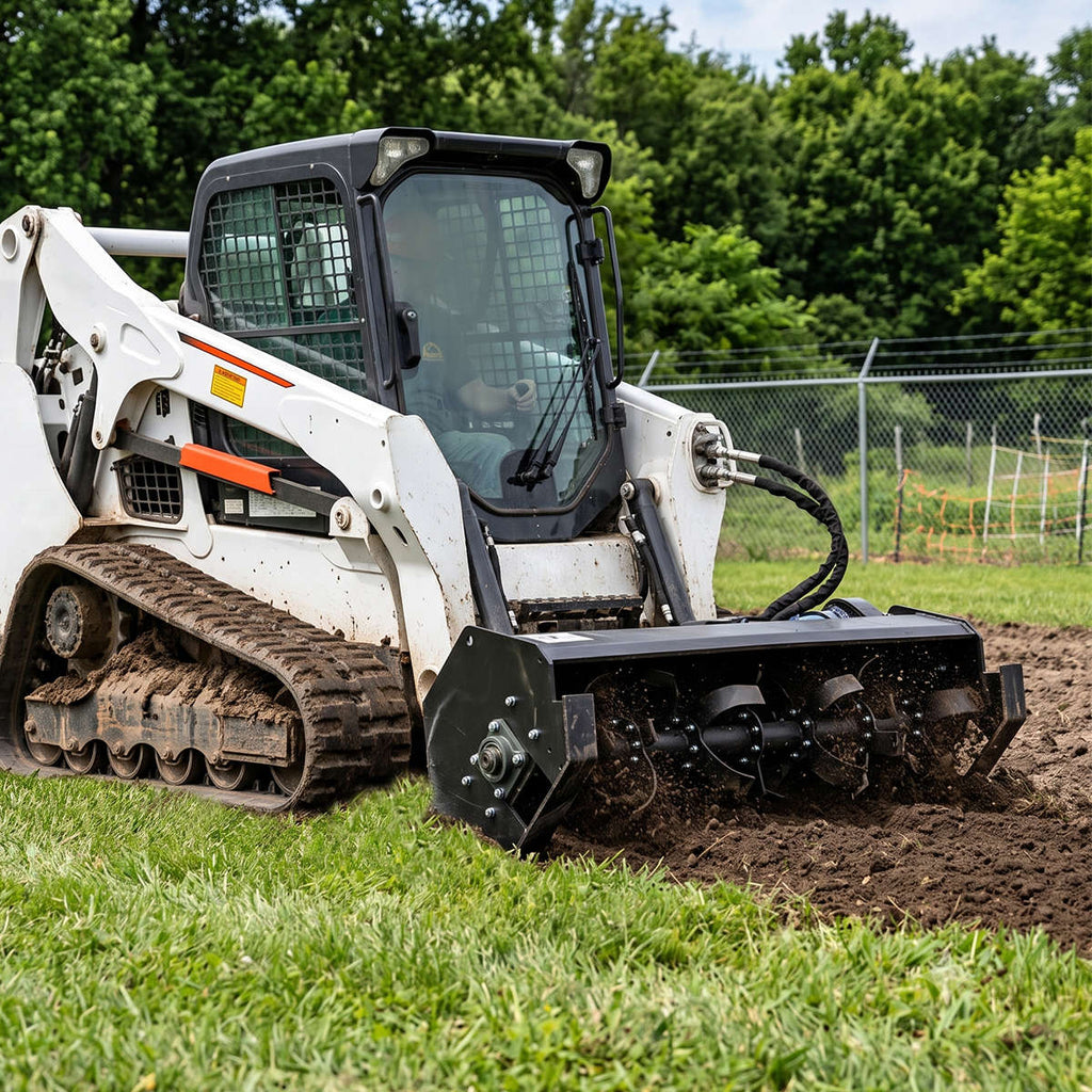 72" Hydraulic Skid Steer Rotary Tiller