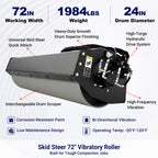 Greatbear 72" Skid Steer Vibratory Roller 24" Smooth Drum Attachment