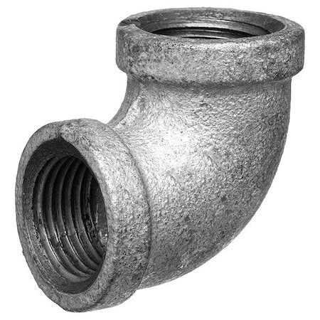 90 Degrees  Elbow Galvanized Malleable Iron Pipe Fitting, 1/2" Pipe, Female BSPT, Malleable Iron