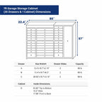 7ft Garage Storage Cabinet (35 Drawers & 1 Cabinet)
