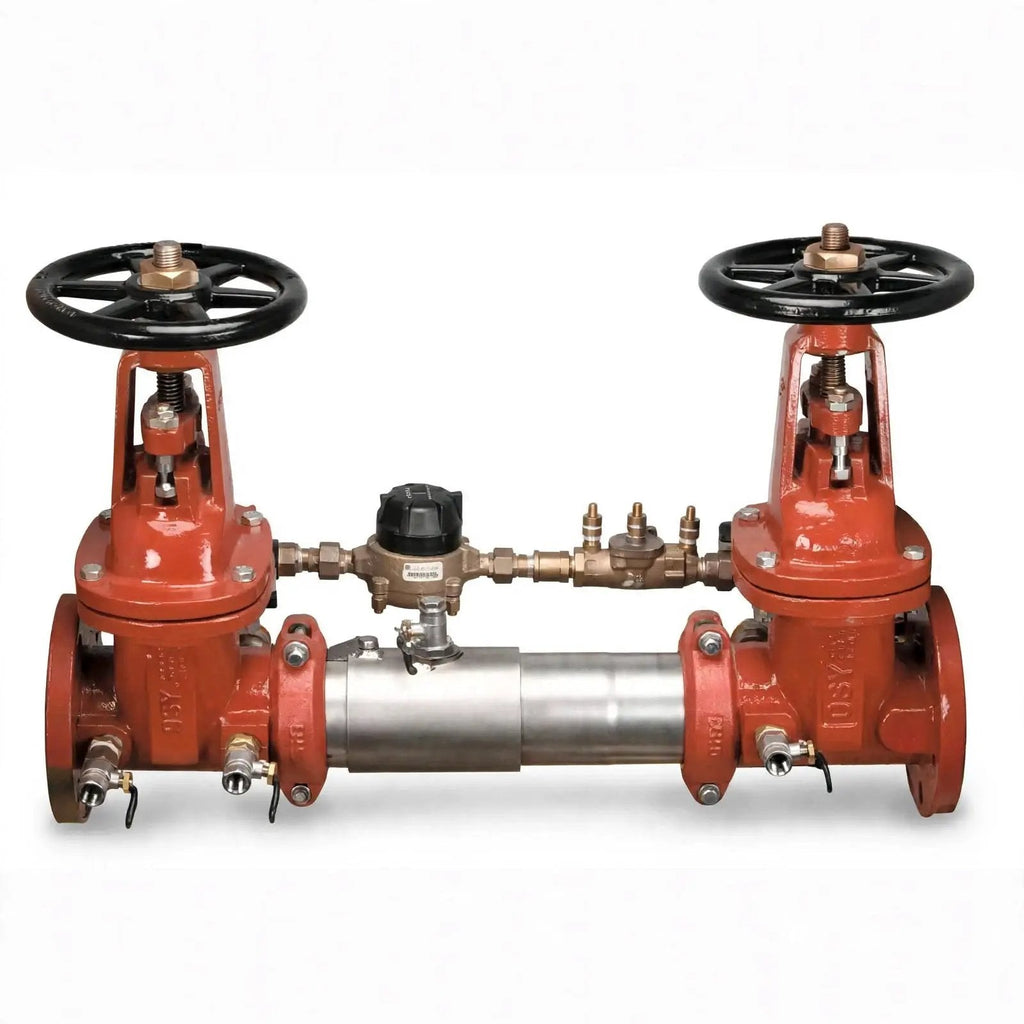 8" Double Check Detector Backflow Preventer Valve Brass