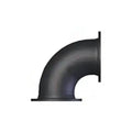 8" X 6" Black Cast Iron Flanged Reducing Elbow 90 Degree