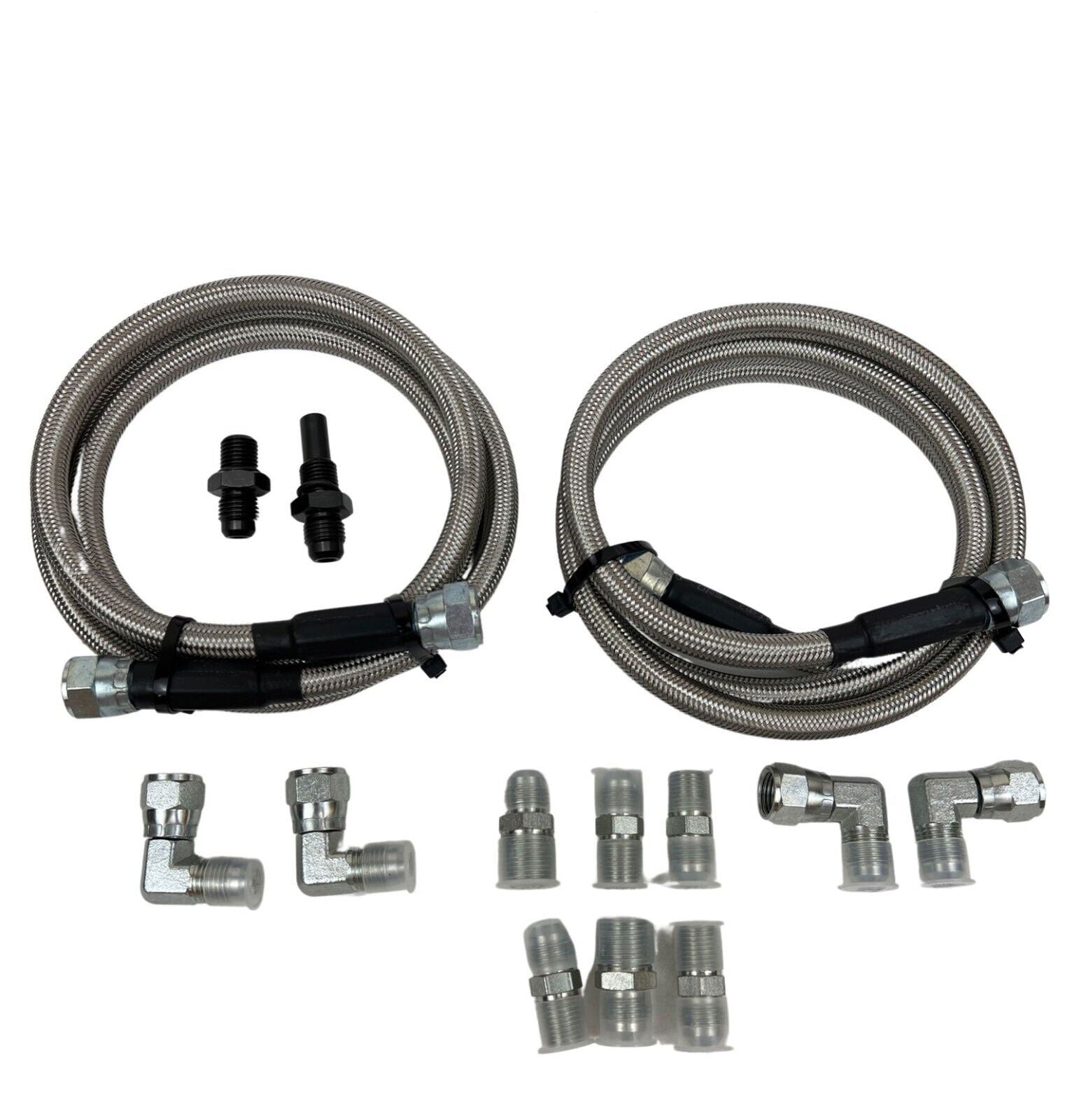For GM Chevy 1996 &Newer 4L80E Flexible SS Braided Transmission Cooler Hose Line