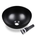 Aquaterior Bowl Porcelain Bathroom Sink w/ Drain 12"