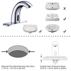 Aquaterior 5" Motion Sensor Touchless Bathroom Faucet