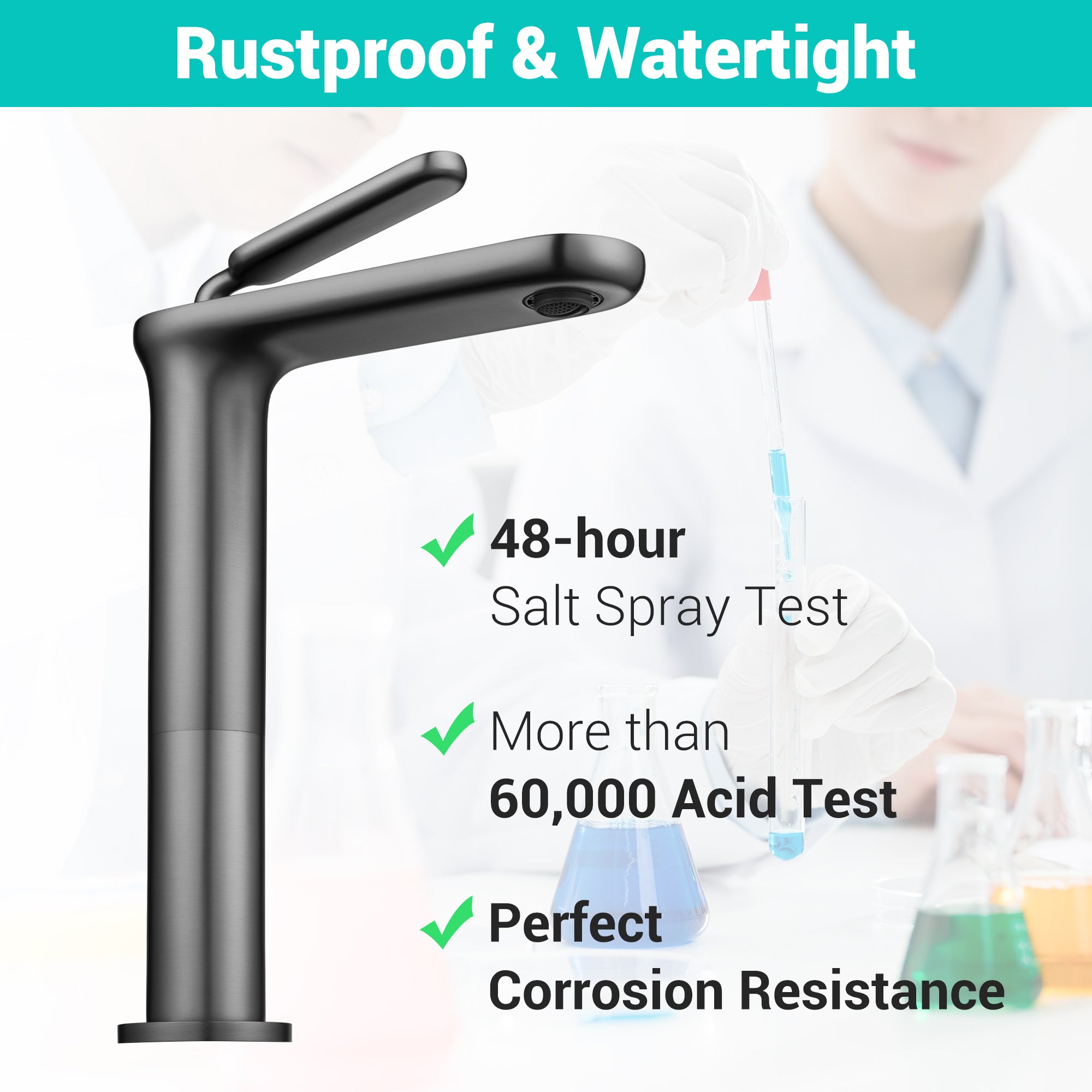 Aquaterior Bathroom Sink Faucet Single Handle 12" Tall