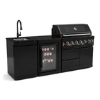82" 6-Burner 85,000 BTU Gas Outdoor Kitchen Island Grill Stainless Steel Sink Wine Cooler