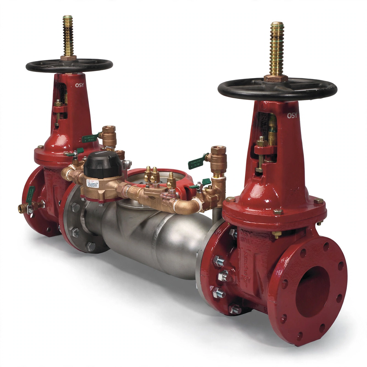 8" 3000SS OSY GXG Double Detector Check Valve by Ames Backflows for Fire Protection Systems